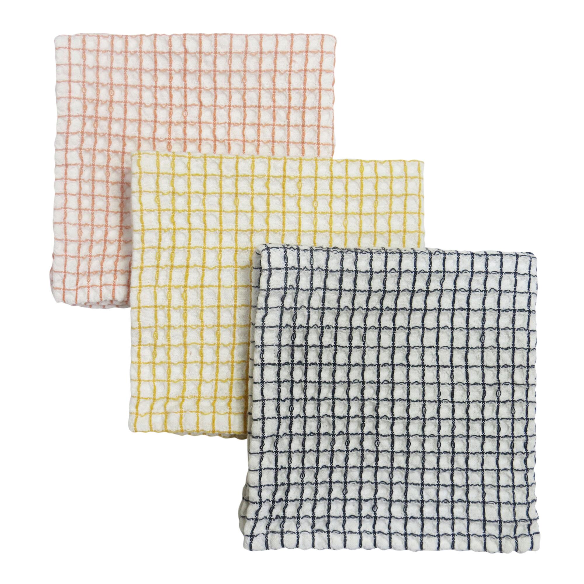 Waffle Weave Dishcloths 3 Count: Multi - Cotton by World Market