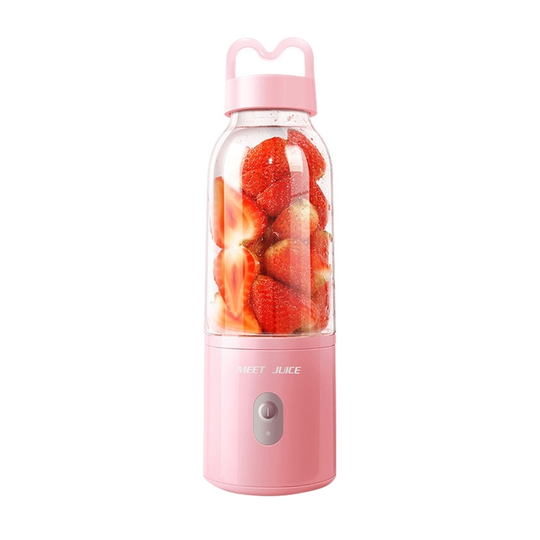 Portable 500ml Electric Juicer Fruit Blender Mixer Rechargeable Extractor Bottle - pink, 3