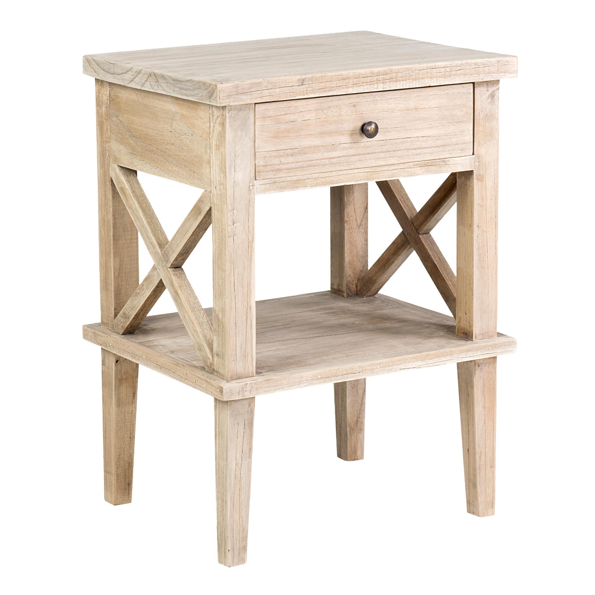 Natural Wood Nora Nightstand: Gray by World Market