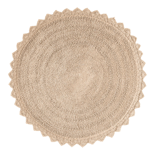 Round Sand Cotton Redondo Bath Mat: White by World Market