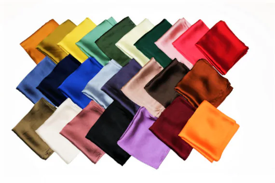 Pure Solids - Square Scarves Silk Blend Head Neck Scarf Neckerchief Silky Bandanas Headbands