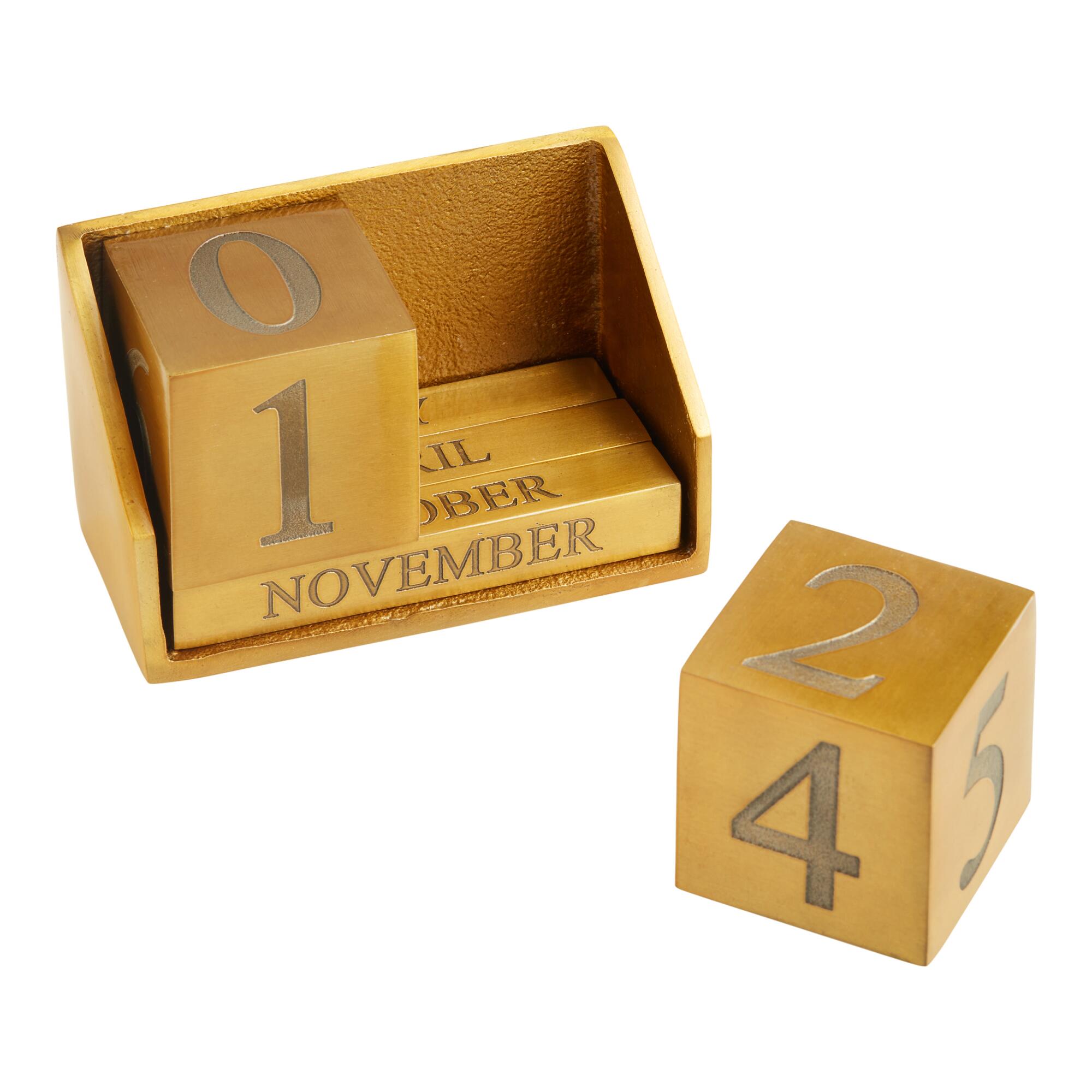 Brass Block Calendar by World Market