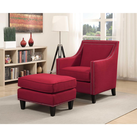 Picket House Furnishings Emery Modern Polyester/Polyester Blend Berry Living Room Set in Red | UER0842PC