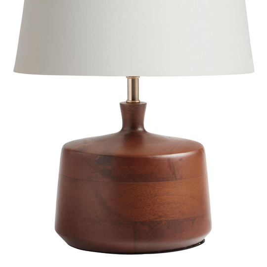 Walnut Wood Taylor Accent Lamp Base: Brown -