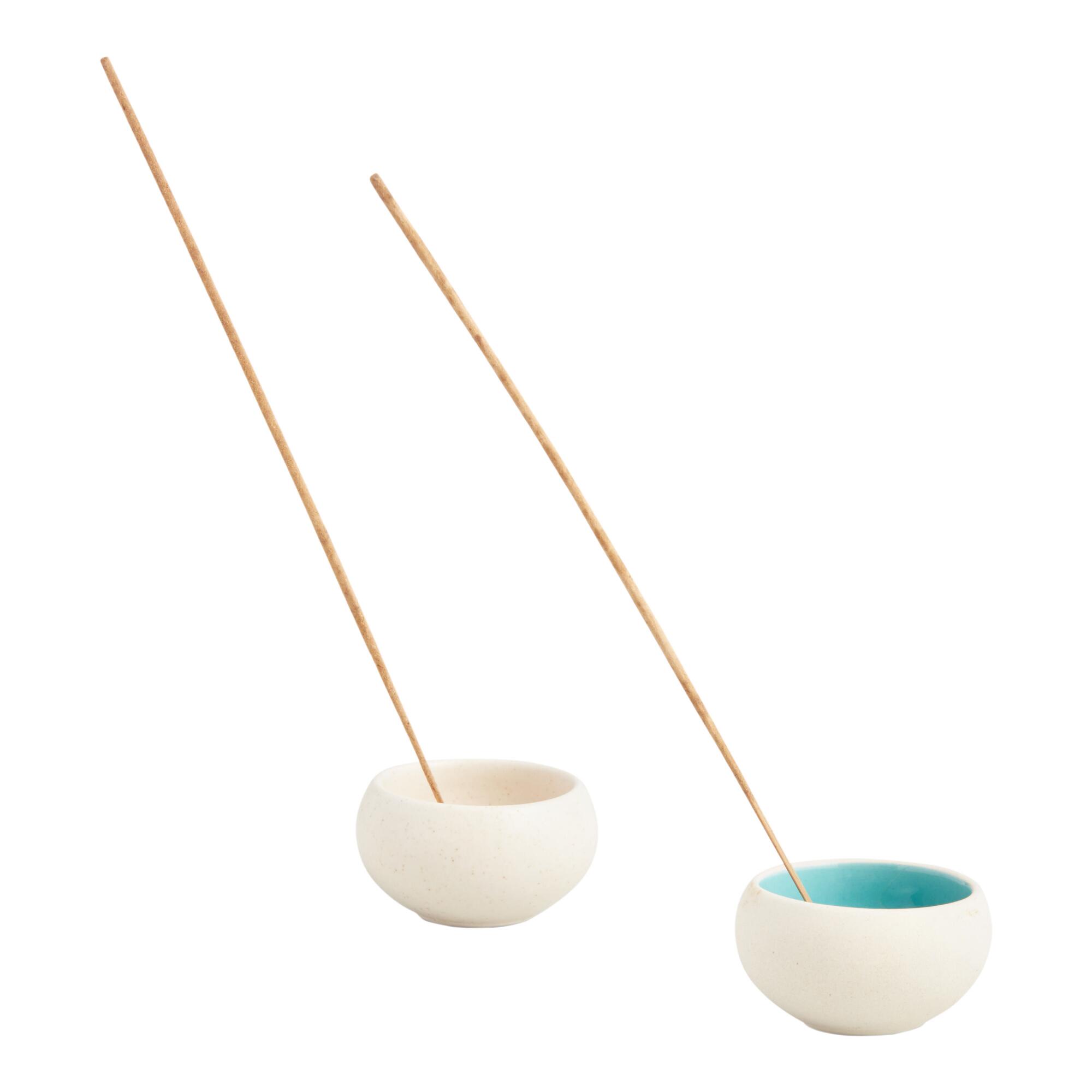 Round Speckled Ceramic Incense Holders Set of 2 by World Market