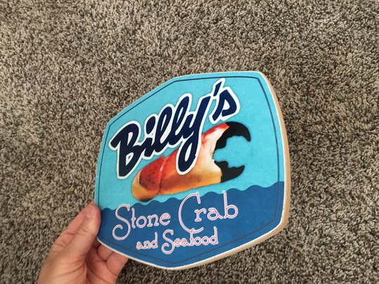 Billy's Seafood Sign - Photo On Wood