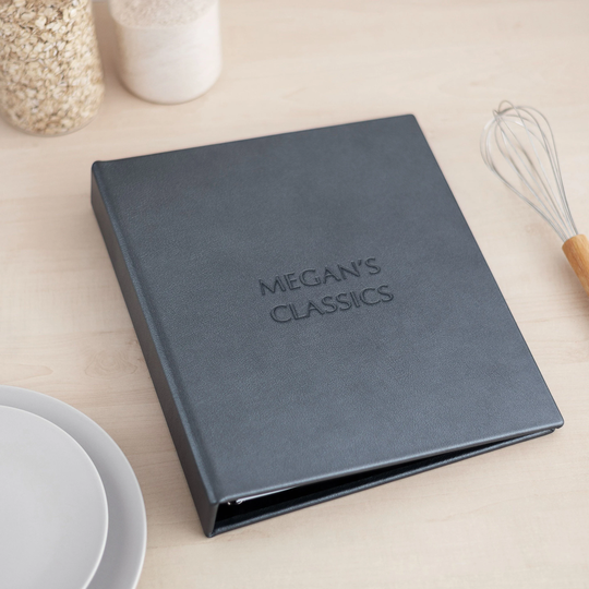 Leather Recipe Book Binder, Custom Personalized Book, Embossed Luxury A4 Ring Binder