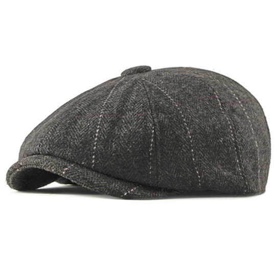 Men�s Hat Classic Dome Striped Octagonal Hat Newsboy Hat Blend Wool Vintage For Casual Outdoor Daily Hat 2021 - 8, m