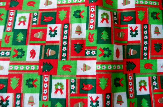 Vintage Christmas Cotton Blend Fabric 36" X 64" Vibrant Colors Great For Face Masks Xmas Projects Holiday Crafting Manes Fabrics Co