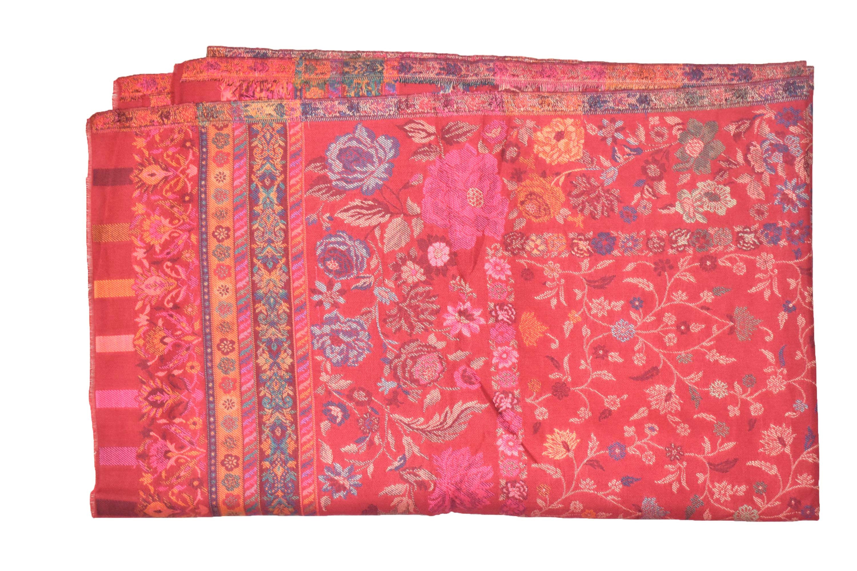 Wool Blend Shawl Jamawar Stole Scarf Wrap A 79