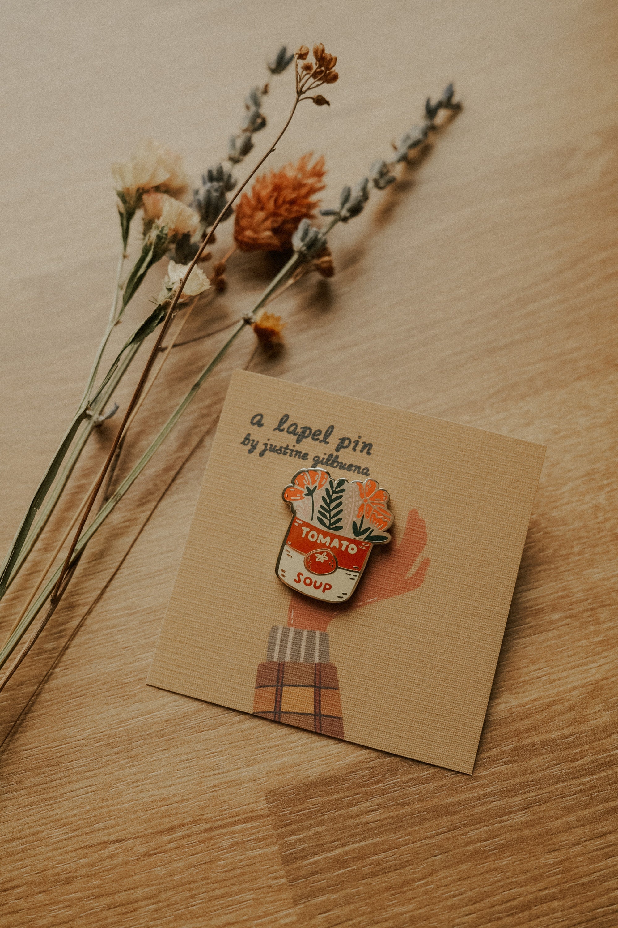 Tomato Soup Bouquet Enamel Pin | Hard Enamel, Pin, Lapel Flair, Flower Floral Gifts For Florist