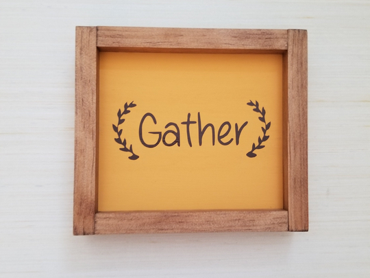 Fall/Thanksgiving Wood Framed Sign, Gather