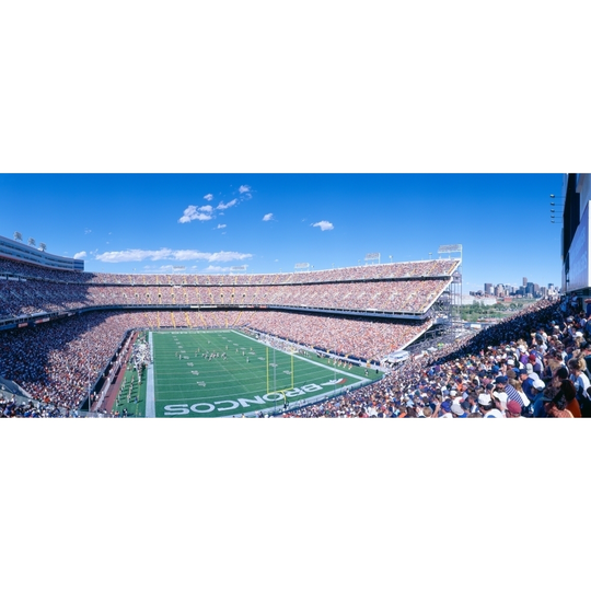 Sell-out crowd at Mile High Stadium, Broncos v. Rams, Denver, Colorado Poster Print (27 x 9)