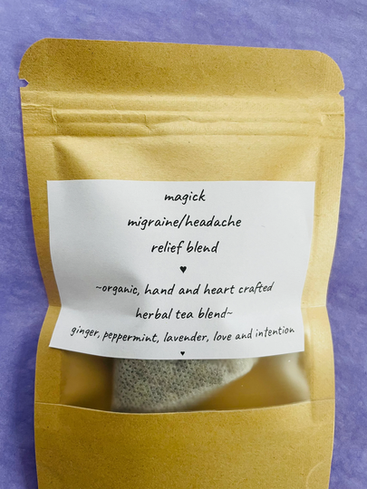 Migraine & Headache Relief Tea Blend Hand Heart Crafted Herbal For Lovers