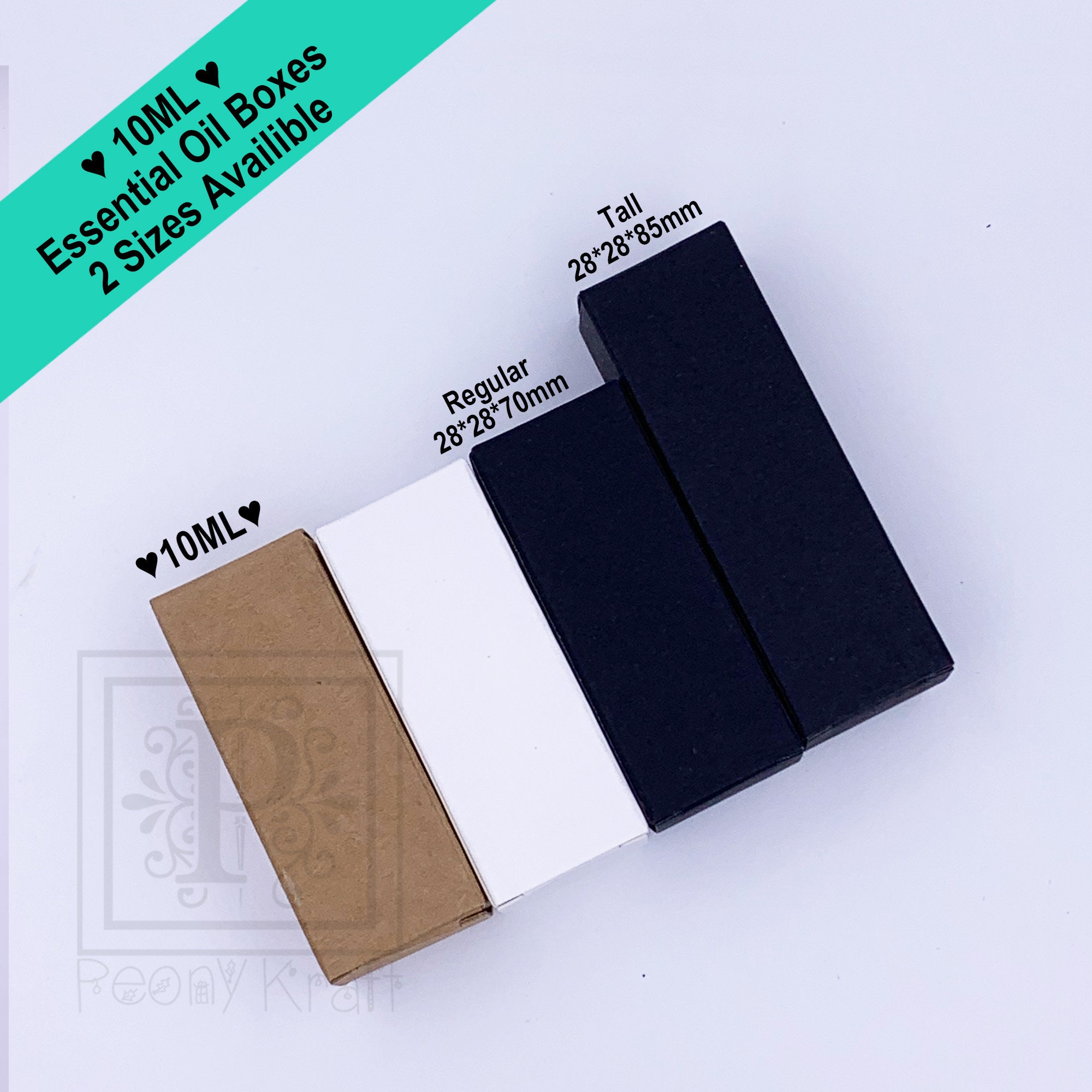 100 Boxes - 10Ml Essential Oil Boxes, Vitamin Perfume Lip-Gloss Lipstick Sizes 28x28x70mm & 28x28x85mm