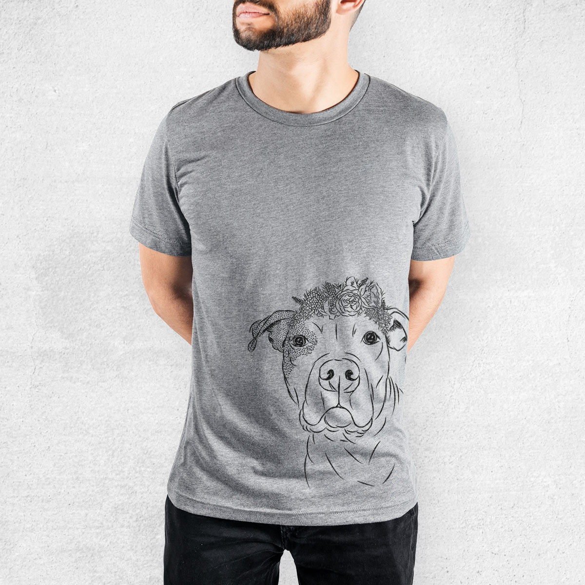 Gummy The Pitbull - Tri-Blend Unisex Crew Grey Dog Lover Gift, Pit Bull Shirt