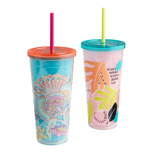 World Market 2022 Double Wall Cup with Straw by World Market
