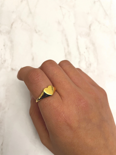 Gold Heart Ring, Summer Gift, 18K Plated, Adjustable, Rings, Shaped Gifts For Best Friends, Gift Woman