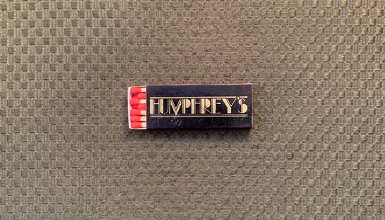 Vintage Matchbook, Humphreys, Seafood, Restaurant, San Diego, Shelter Island, Matchbox, with Wooden Match Sticks, Free Ship in Usa