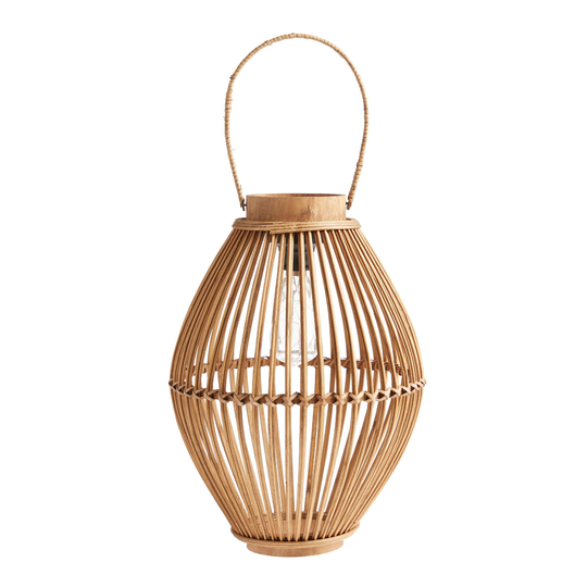 Large Natural Fiber Teardrop Solar LED Lantern by World Market