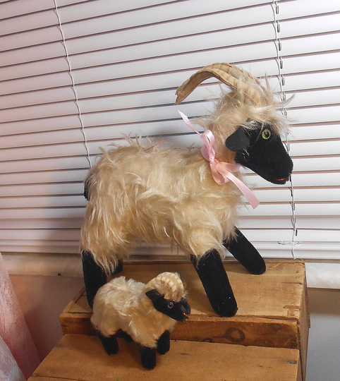Vintage Giant 12" Steiff Ram Or Goat - Snucki