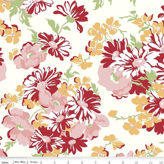 Cook Book 108" Wide Back Yardage By Lori Holt For Riley Blake Designs | Wb11776-Daisy Remnant Pieces
