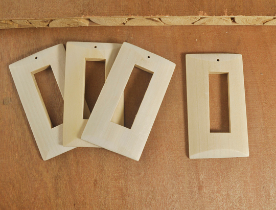20Pcs Unfinished Wooden Rectangle Earrings, Shape For Earrings, Wood Beads Pendant, Diy Wood Pendant, Wood Supplies-73x40mm