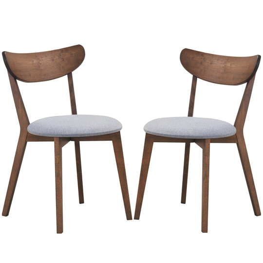 WELLFOR Set of 2 RT Chairs Contemporary/Modern Polyester/Polyester Blend Upholstered Dining Side Chair (Wood Frame) in Brown | HW-HWY1-63511