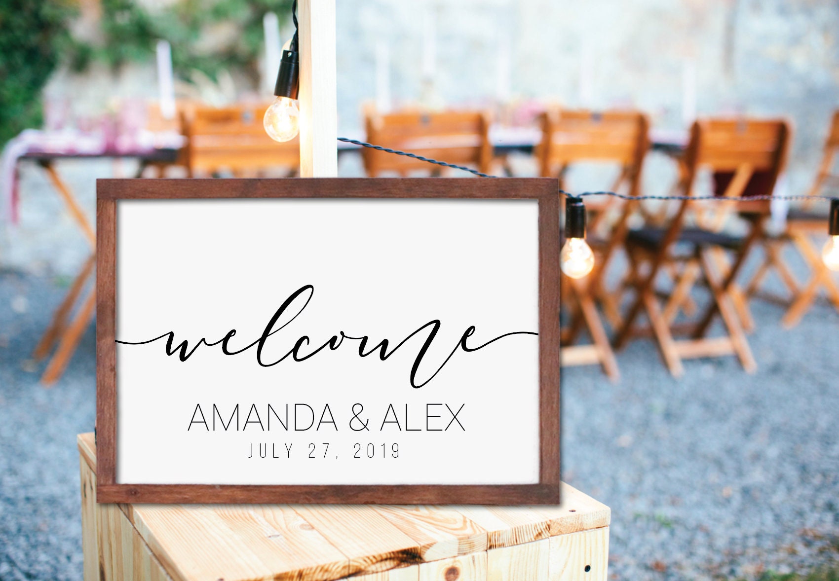 Wedding Welcome Sign, Wood Frame Personalized Wedding Signs, Large Wooden Wooden Wood Signs