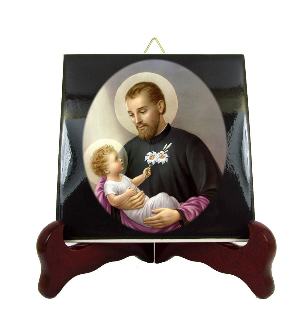 Christian Art - Saint Cajetan Thiene Christian Icon On Ceramic Tile St Gifts Catholic Saints Devotional Icons