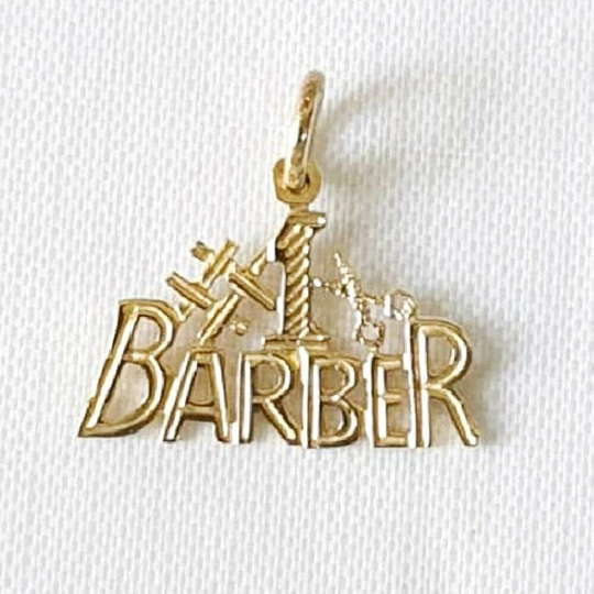 14K Yellow Gold #1 Barber Pendant