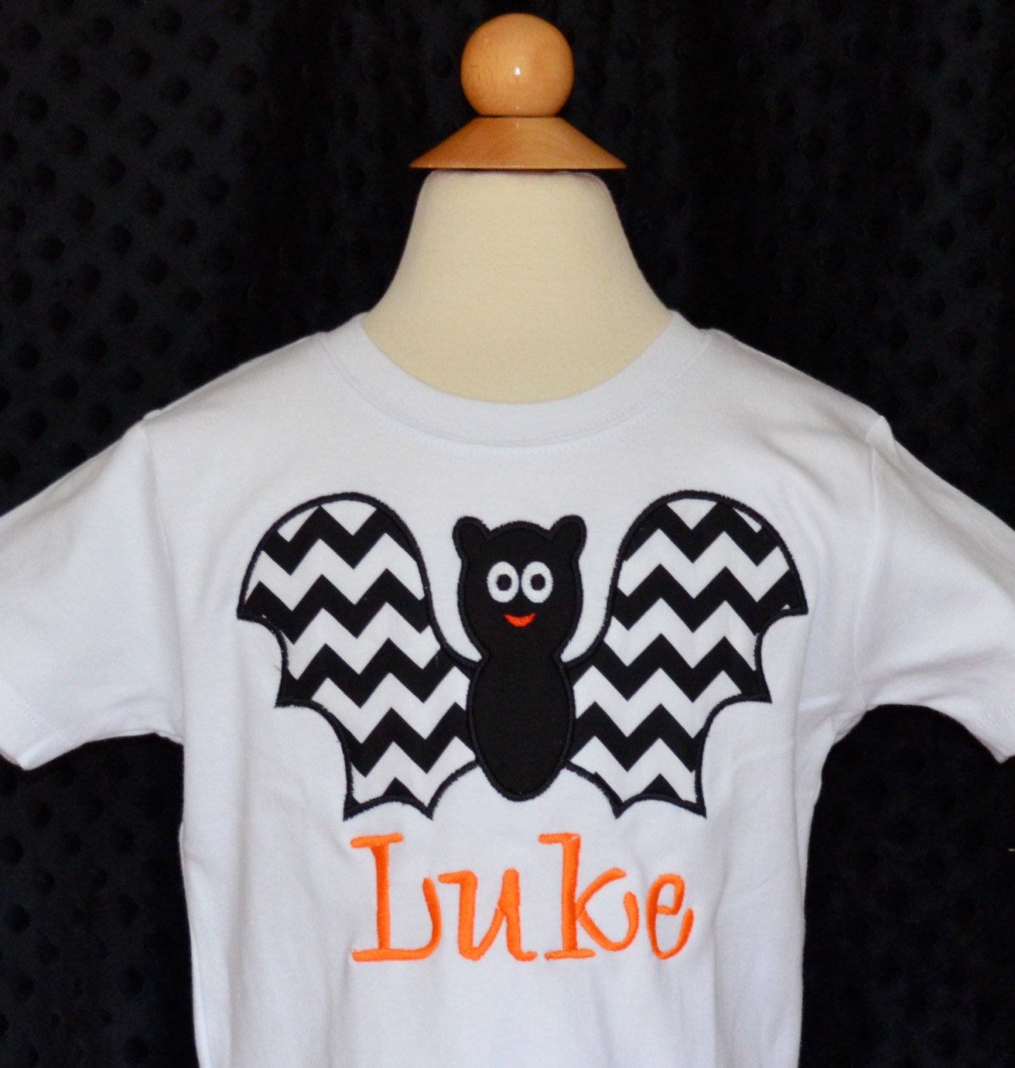 Personalized Halloween Bat Applique Shirt Or Bodysuit For Boy Girl