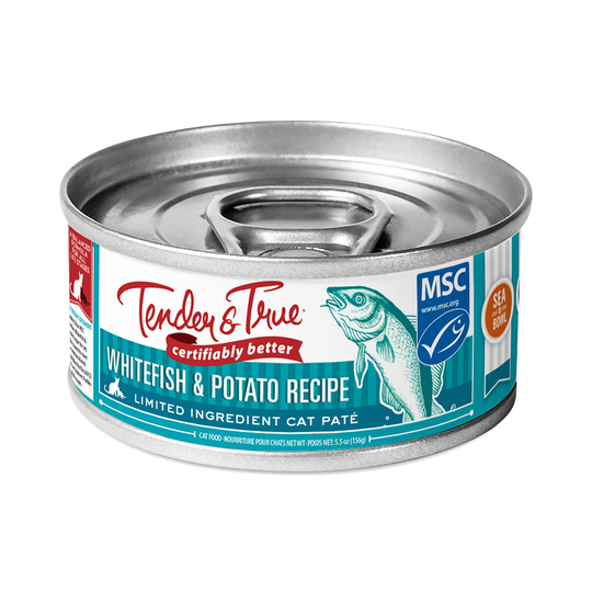 4-Pack Tender & True Wet Cat Food, Whitefish & Potato 5.5 oz can
