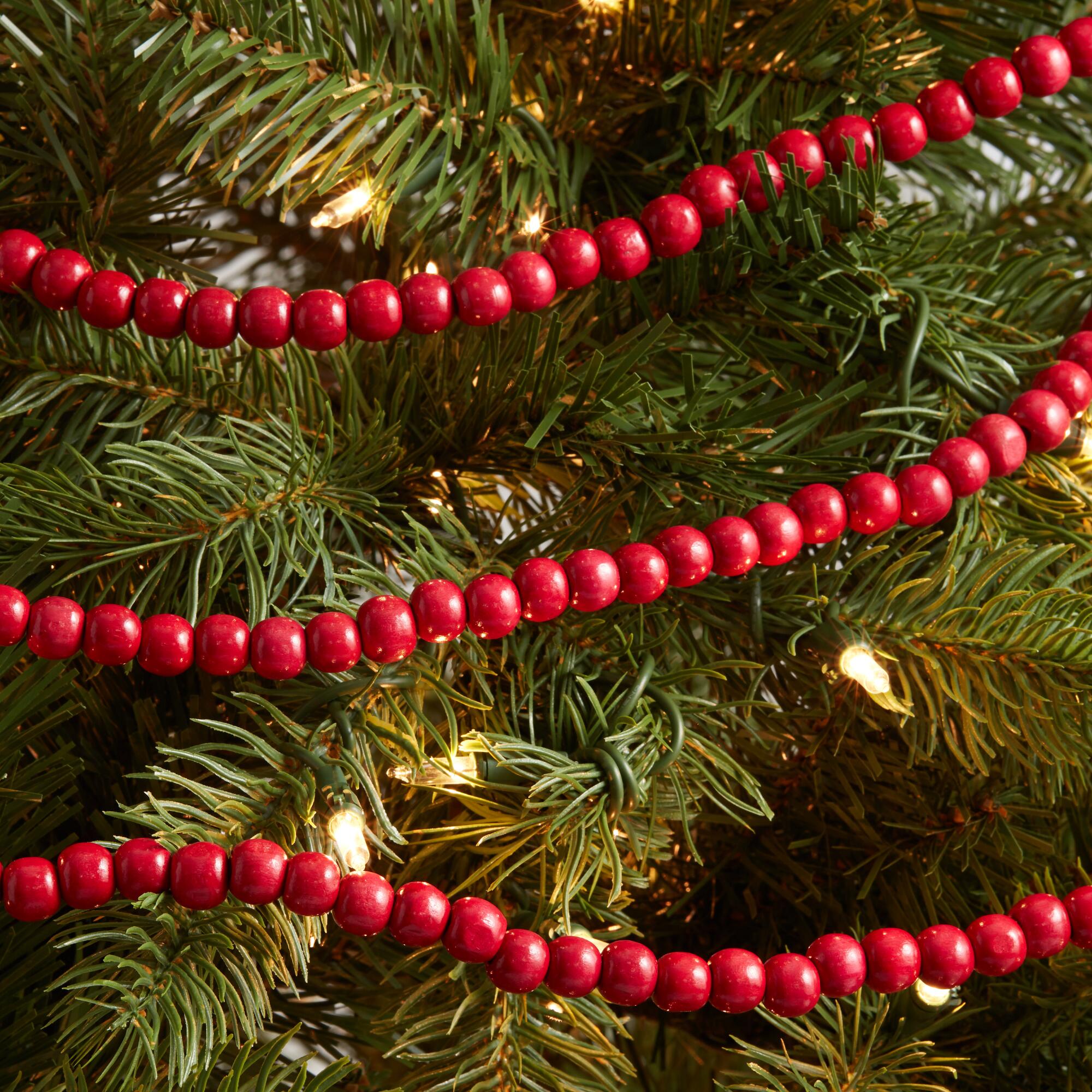 Red Wood Bead Cranberry Garland by World Market