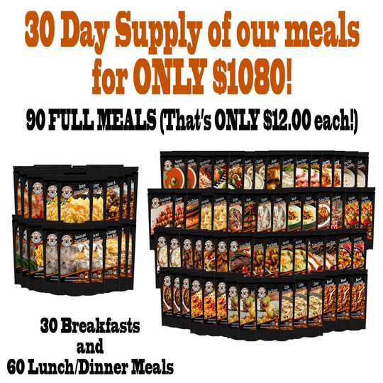 30 Days Of Freeze Dried Meals For Only 1, 080 That's 12.00 Per Meal Brand Prepper Cheffer