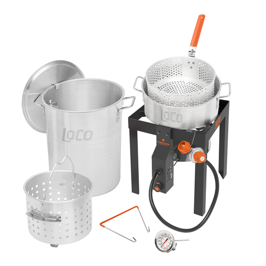 LoCo COOKERS 144-Sq in Stainless and Black Portable Gas Grill Stainless Steel | LCBFSKSS