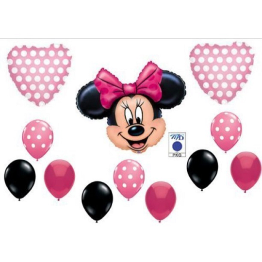 Minnie Mouse Birthday Party Or Valentine's Day 12-Set Of Balloons