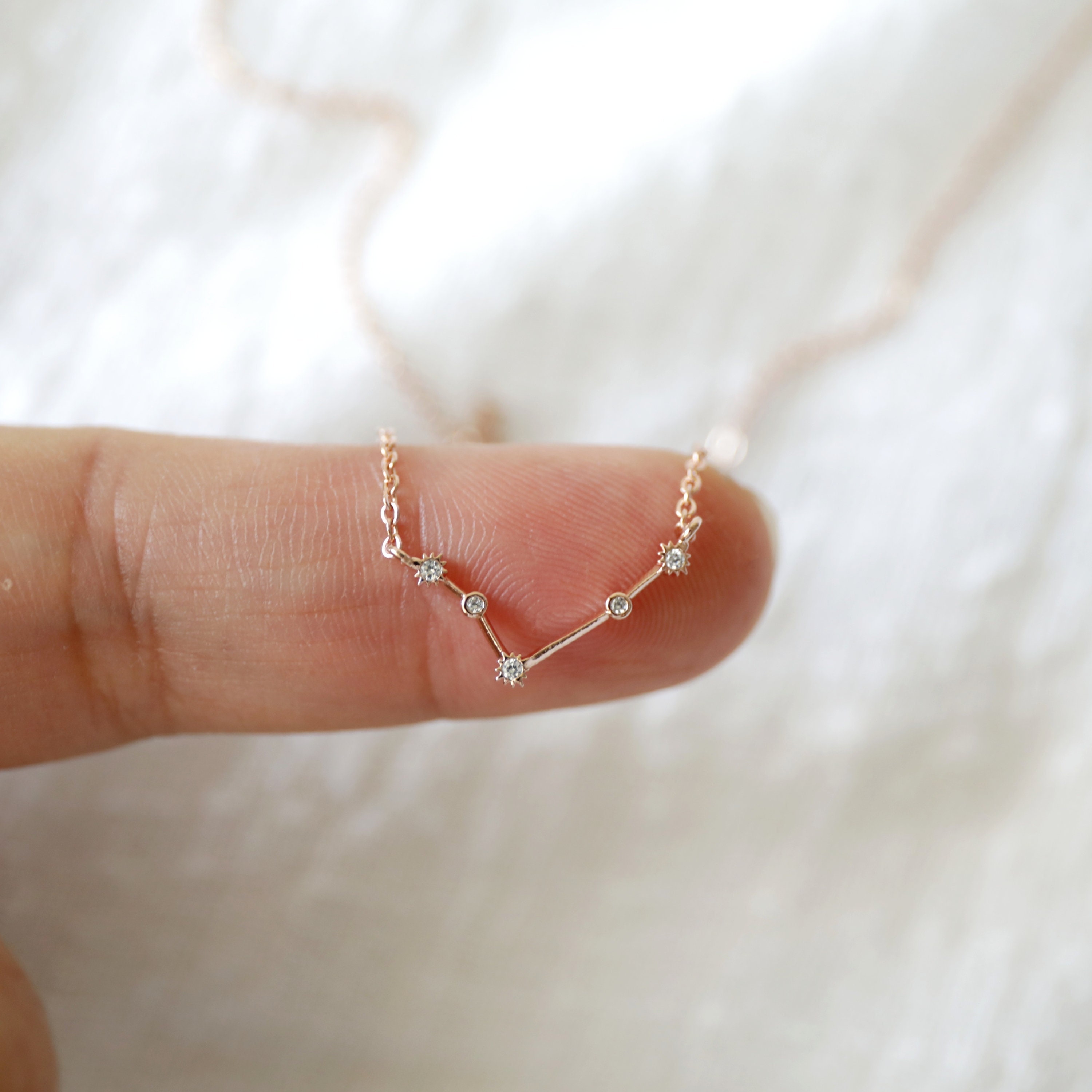 Aries Necklace, Zodiac Jewelry, Celestial Jewelry, Constellation Necklace , March, April Birthday Gift, Bridesmaid Gift