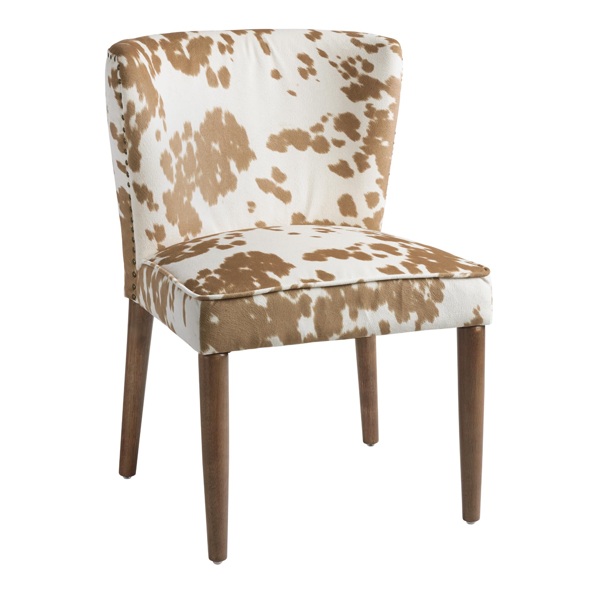 Tan Faux Cowhide Chloe Chairs Set Of 2: Brown by World Market