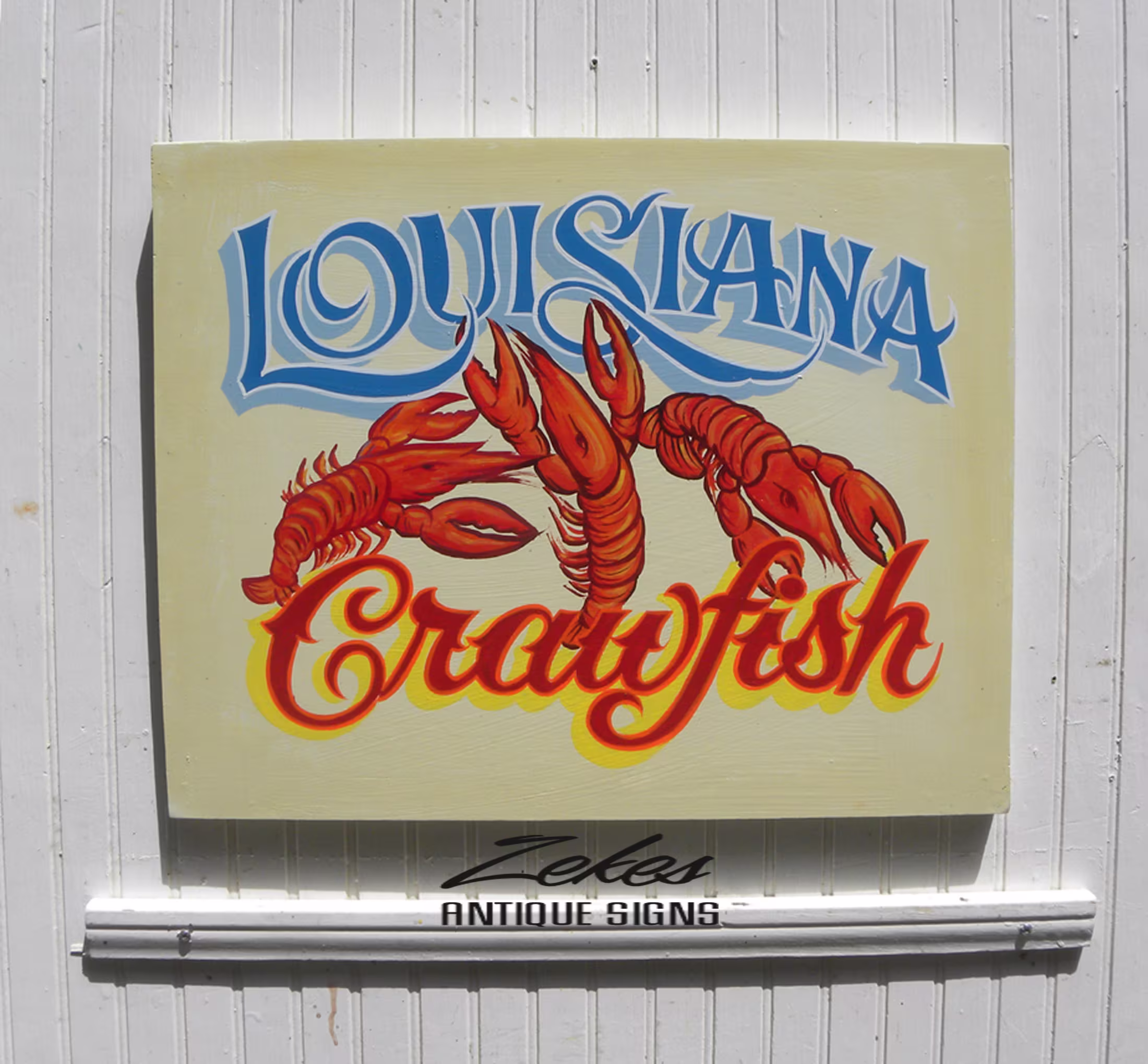 Louisiana Crawfish Sign | Hand Painted Art| Cajun Gift| Decor| Wall Party| Seafood Dinner Party|Party