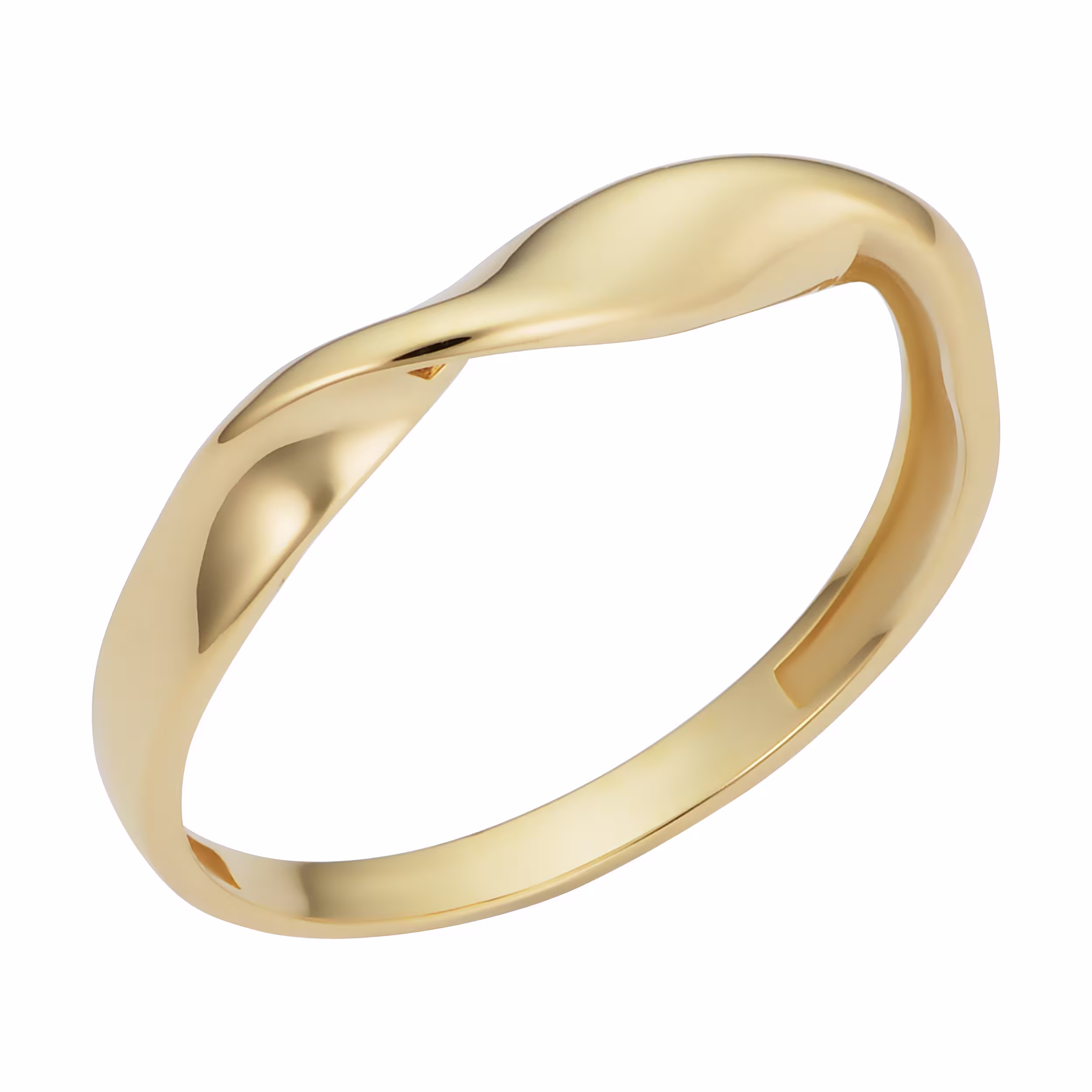 Minimalist Women's 14K Yellow Gold Twisted Band Ring | 3.6 Mm