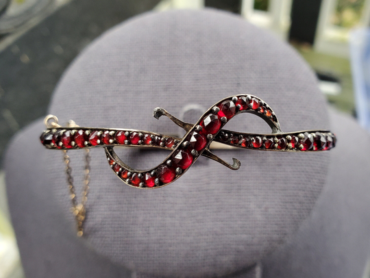 Bohemian Garnet Bracelet, Antique Victorian Garnet, Women's Gift Jewelry