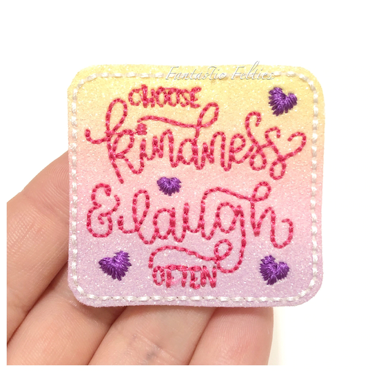 Choose Kindess & Laugh Often Felties | Exclusive Choose Kindness Felties Glitter Uncut | Set Of 4