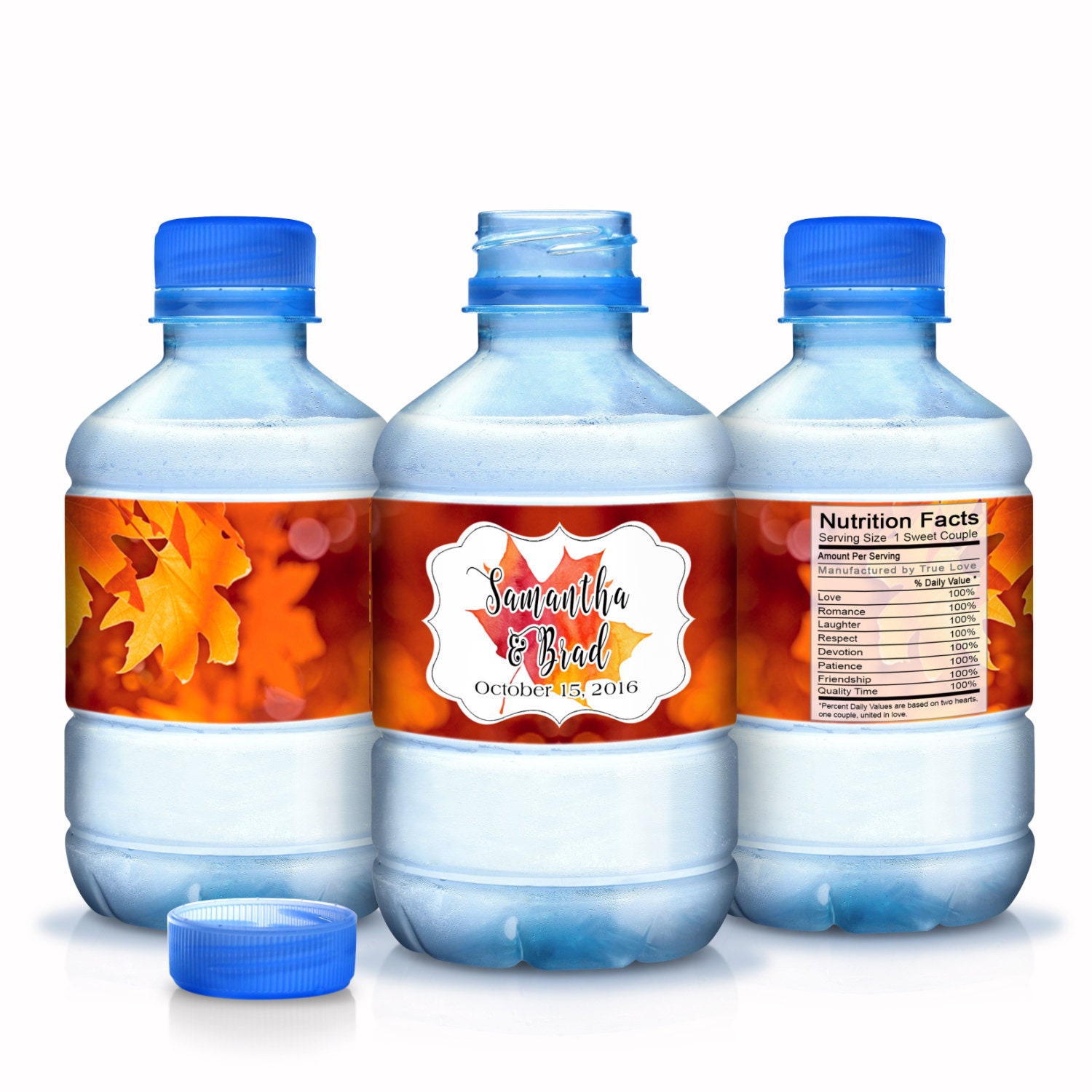 30 Autumn Wedding Water Bottle Labels - Decor- Fall Decor Stickers