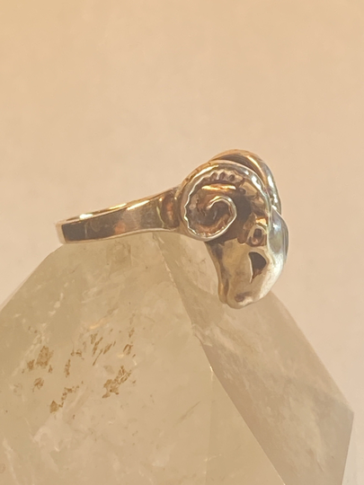 Ram Ring Animal Band Aries Birthday Sterling Silver Women Girl Size 6