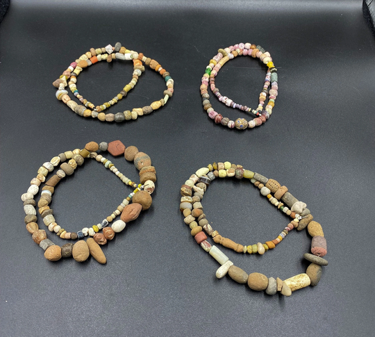 Ancient Roman's Dynasty Era Glass Agate Shell Clay Jewelry Antique Bead Necklace