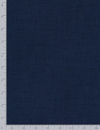 Mix Basic ~ Navy Textured Linen Look Blender Cotton Fabric, Timeless Treasures 100% Blue Fabric