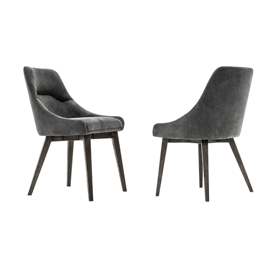 Armen Living Lileth Contemporary/Modern Polyester/Polyester Blend Upholstered Side Chair (Wood Frame) in Gray | LCLHCHTGRV