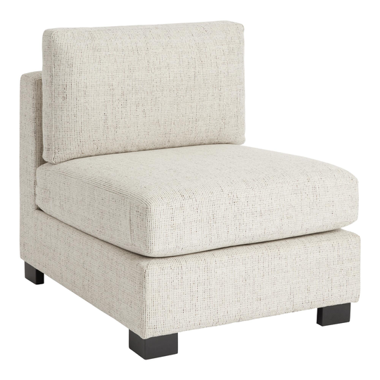 Cream Hayes Modular Sectional Armless Chair: White - Polyester by World Market