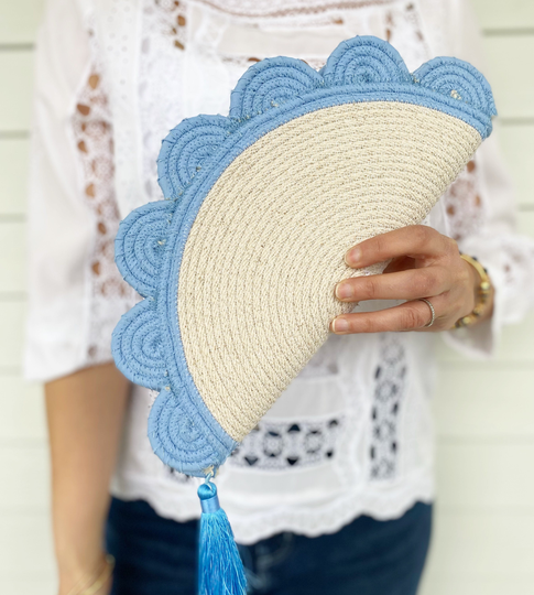 Seacoast Scallop Clutch in Baby Blue